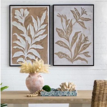 طقم لوحه كالنفس باطار خشبي بتصميم اوربي8037برتفاع 90cm