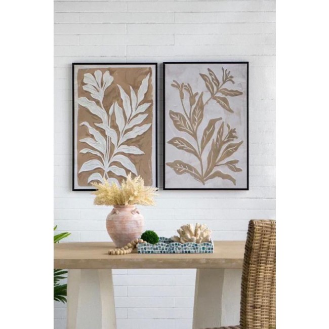 طقم لوحه كالنفس باطار خشبي بتصميم اوربي8037برتفاع 90cm