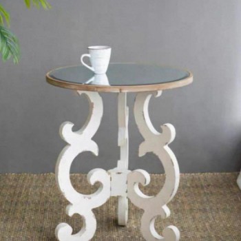 طاوله جانبيه مستديره بمرايا بتصميم شابي شيك 8113