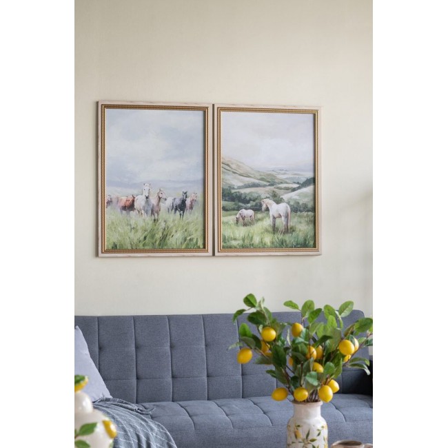 طقم لوحه مطبوع كانفس بإطار خشبي مثالي لديكور المنزل 8036