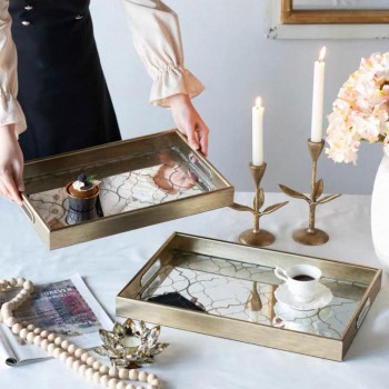 طقم صينيه مرايا تقديم2 قطعه مستطيله 7900