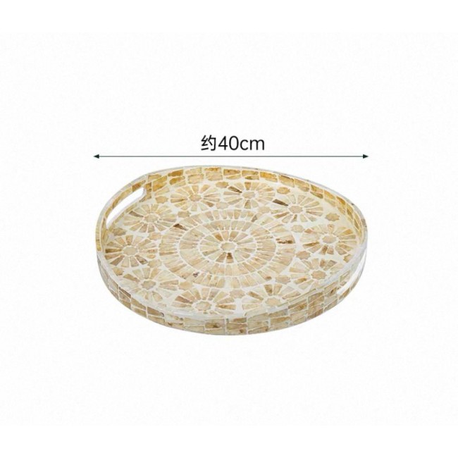 صينيه تقديم فاخره مطعمه بقطع من صدف الطبيعي 8009