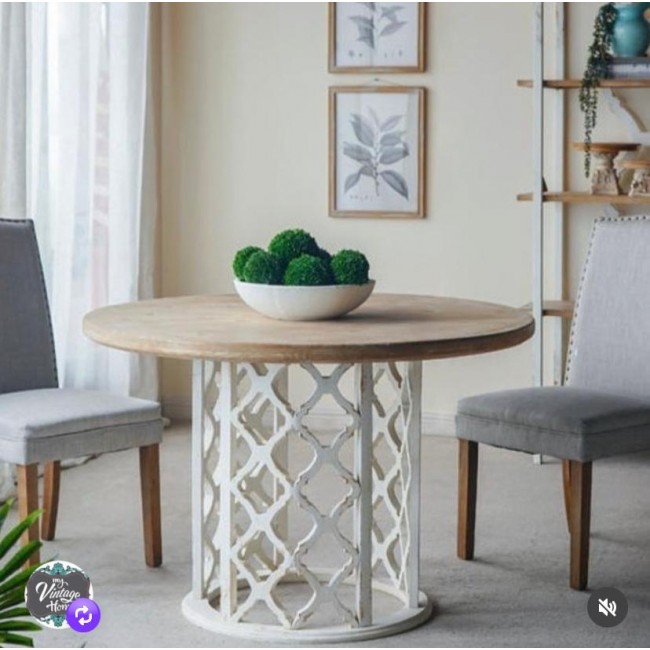 طاوله سفره مصنوعه من الخشب الطبيعي فنتج ستايل عرض السطح 120cmL7985