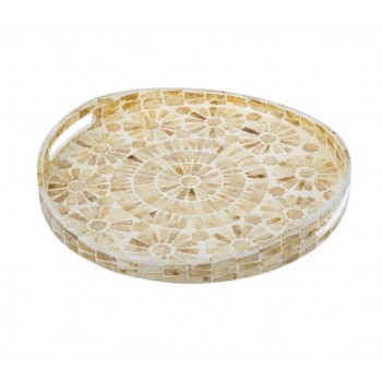 صينيه تقديم فاخره مطعمه بقطع من صدف الطبيعي 8009 صينيه تقديم فاخره مطعمه بقطع من صدف الطبيعي 8009