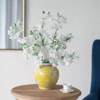 فازه سيراميك صفراء بتصميم اوربي فاخر 7837