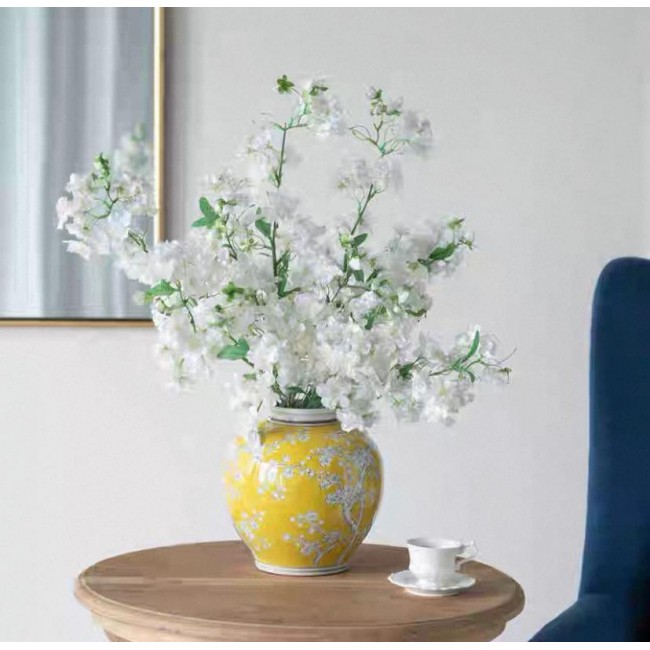 فازه سيراميك صفراء بتصميم اوربي فاخر 7837