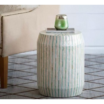 طاوله مستديره جانبيه مطعمه برقائق من الصدف الطبيعي 7805 طاوله مستديره جانبيه مطعمه برقائق من الصدف الطبيعي 7805