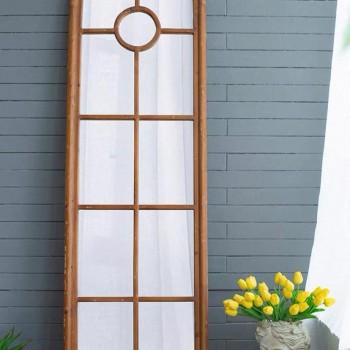 مرايا جداريه باطار خشبي طبيعي بتصميم اوربي7777بارتفاع 200.41cm