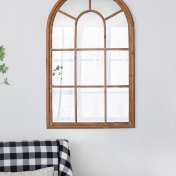 مرايا جداريه باطار خشب طبيعي على الطراز الاوربي 7778 بارتفاع 137.92cm