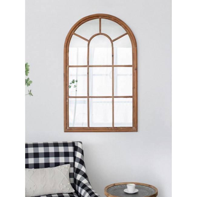 مرايا جداريه باطار خشب طبيعي على الطراز الاوربي 7778 بارتفاع 137.92cm