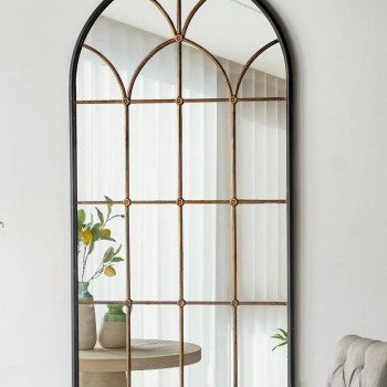 مرايا مصنوعه من الخشب مطعمه بالمعدن المشغول يدويا فنتج ستايل 8026