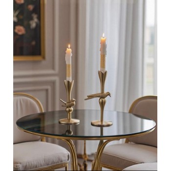 شمعدان معدن ذهبي بستايل اوربي متوفر الحجمين L8077