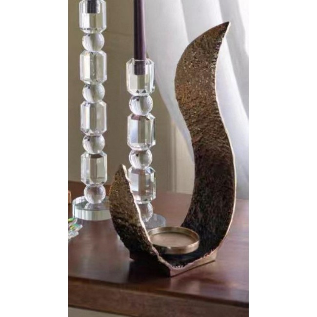 شمعدان معدن ذهبي بستايل عصري رائع 8006