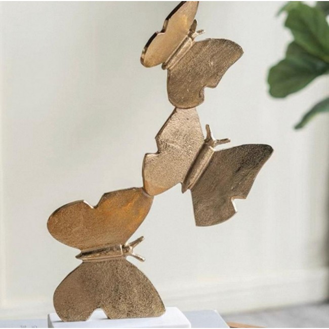 تحفه بقاعده رخاميه بتصميم فراشات ذهبيه 8066