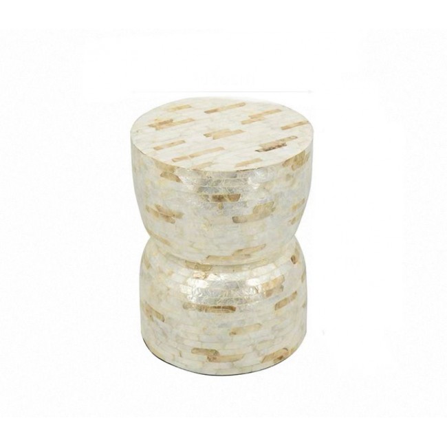 طاوله جانبيه مستديره مطغمه بصدف طبيعي انيق 8007