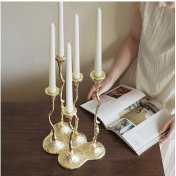 شمعدان معدن ذهبي بتصميم اغصان فاخر 8071 شمعدان معدن ذهبي بتصميم اغصان فاخر 8071