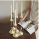 شمعدان معدن ذهبي بتصميم اغصان فاخر 8071