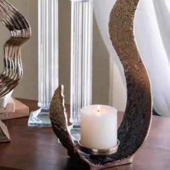 شمعدان معدن ذهبي بستايل عصري رائع 8006