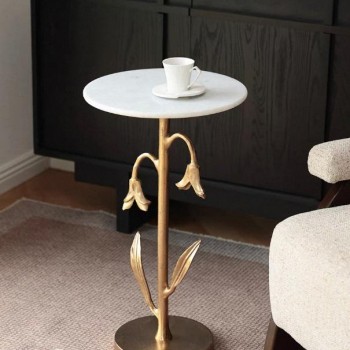 طاوله مستديره بسطح رخام بتصميم فاخر L8061