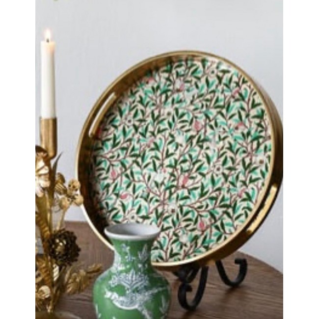 صينيه تقديم متميزه مصنوعه من الزجاج والاكريلك فنتيج ستايل متوفر لونين 7943