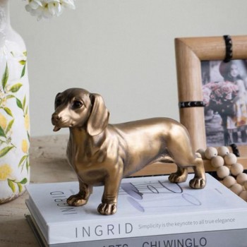 تحفه كلب ذهبي مثالي لسطح مكتب بتصميم اوربي 7948