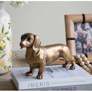 تحفه كلب ذهبي مثالي لسطح مكتب بتصميم اوربي 7948