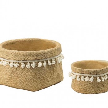 طقم مركن فخار بتصميم ريفي انيق العدد2  8098