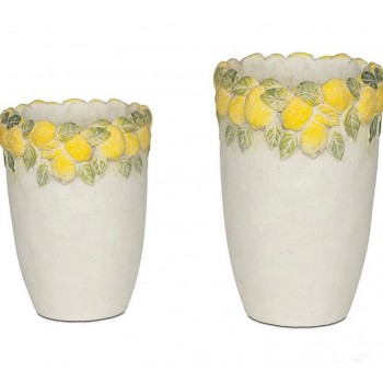 فازه سيراميك بتصميم الليمون ستايل متوقر الحجمين 7971 فازه سيراميك بتصميم الليمون ستايل متوقر الحجمين 7971