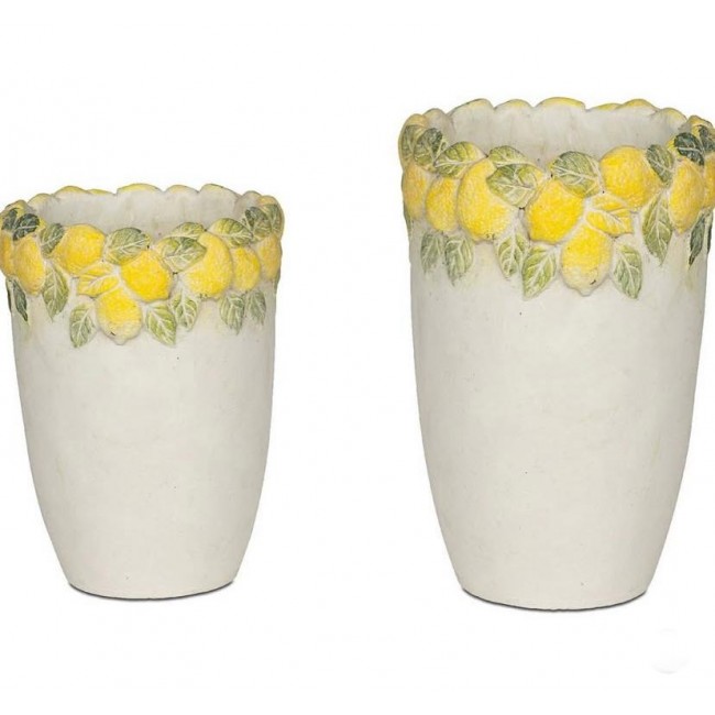 فازه سيراميك بتصميم الليمون ستايل متوقر الحجمين 7971