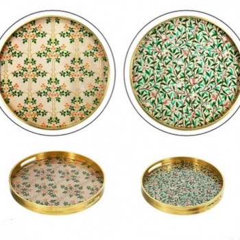 صينيه تقديم متميزه مصنوعه من الزجاج والاكريلك فنتيج ستايل متوفر لونين 7943