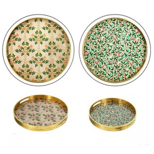 صينيه تقديم متميزه مصنوعه من الزجاج والاكريلك فنتيج ستايل متوفر لونين 7943