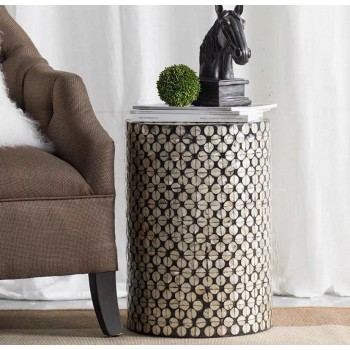 طاوله جانبيه مستديره مميزه مطعم بصدف رقيق 7829 طاوله جانبيه مستديره مميزه مطعم بصدف رقيق 7829