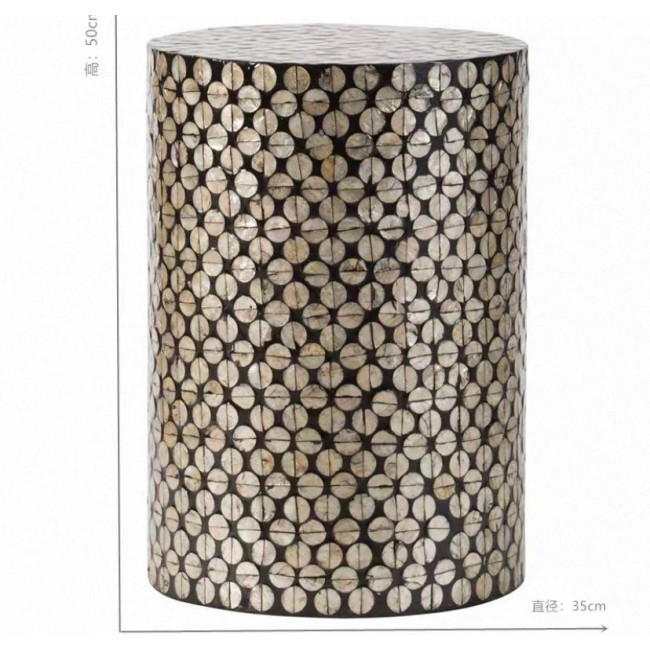 طاوله جانبيه مستديره مميزه مطعم بصدف رقيق 7829