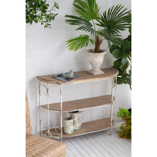 كونسول جداري بتصميم اوربي بارفف خشب طبيعي 7907