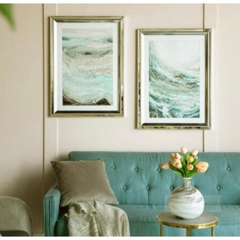 طقم لوحه كالنفس باطار مرآه فاخره العدد2 قطعه L7877 طقم لوحه كالنفس باطار مرآه فاخره العدد2 قطعه L7877