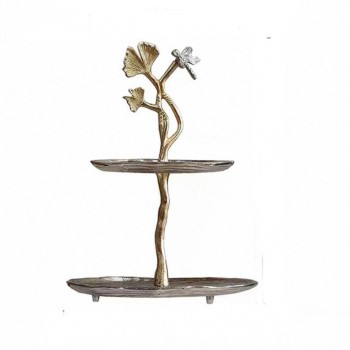 حامل تقديم حلويات معدن مشغوله يدويا بتصميم اوربي 7866