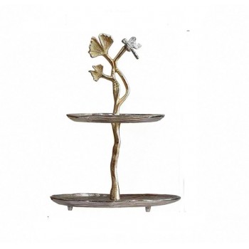 حامل تقديم حلويات معدن مشغوله يدويا بتصميم اوربي 7866