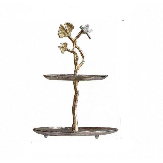 حامل تقديم حلويات معدن مشغوله يدويا بتصميم اوربي 7866