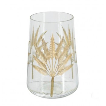 فازه زجاجيه بزخارف ذهبيه انيقه 7863 فازه زجاجيه بزخارف ذهبيه انيقه 7863