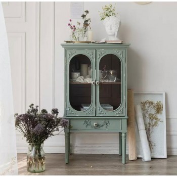 كونسول جداري بطراز الكلاسيكية مع درج وأبواب زجاجية9156 كونسول جداري بطراز الكلاسيكية مع درج وأبواب زجاجية9156