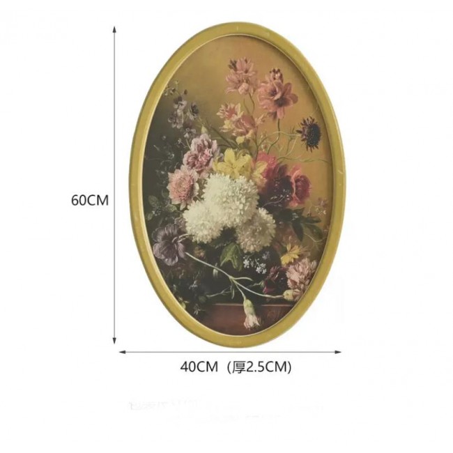 لوحة فنية زهور كلاسيكية بإطار ذهبي9166