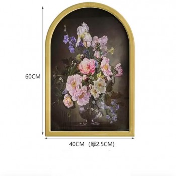 لوحه زهور باطار خشب مقوس بستايل اوربي 9163