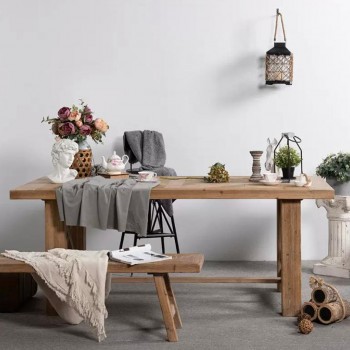 طاوله مصنوعه من الخشب الطبيعي بستايل اوربي ريفي 9173