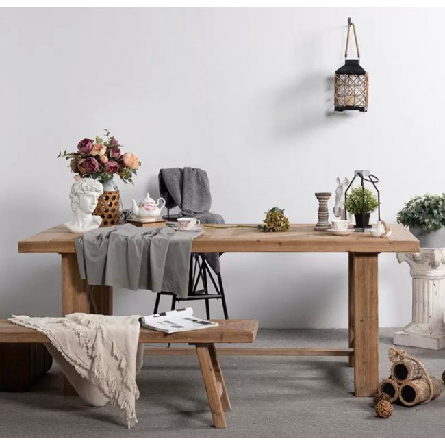 طاوله مصنوعه من الخشب الطبيعي بستايل اوربي ريفي 9173