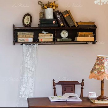 رف جداري خشبي كلاسيكي مثالي لديكور المنزل 9182