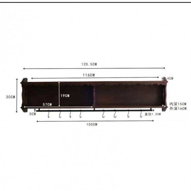 رف جداري خشبي كلاسيكي مثالي لديكور المنزل 9182
