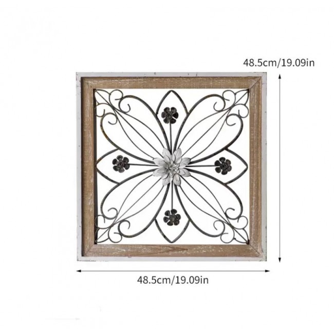 لوحه جداري باطار خشبي بلمسات معدنيه مشغول يدويا 9238