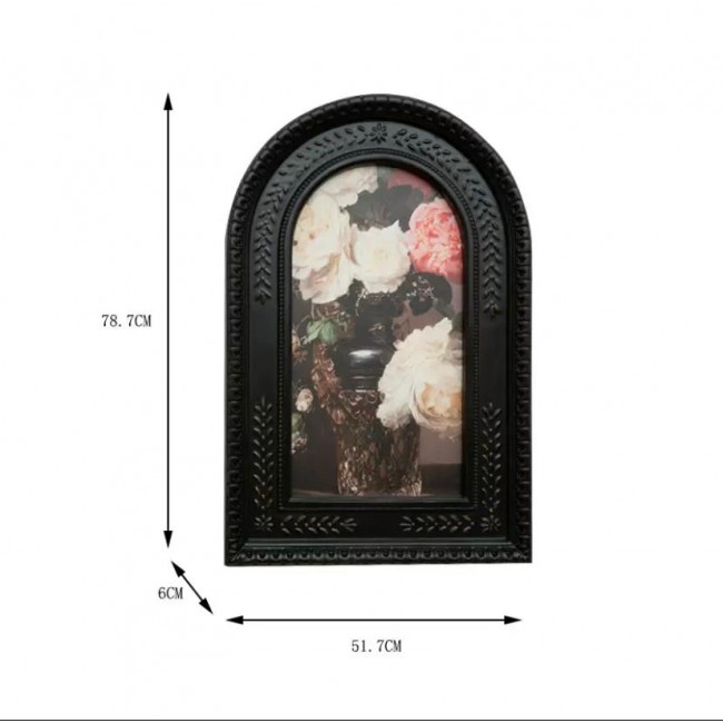 لوحه زهور جداريه كانفس مطبوع باطار خشب اسود 9201