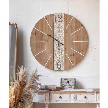 ساعه جداري مستديره مصنوع من الخشب الطبيعي بتصميم اوربي فاخر 9225
