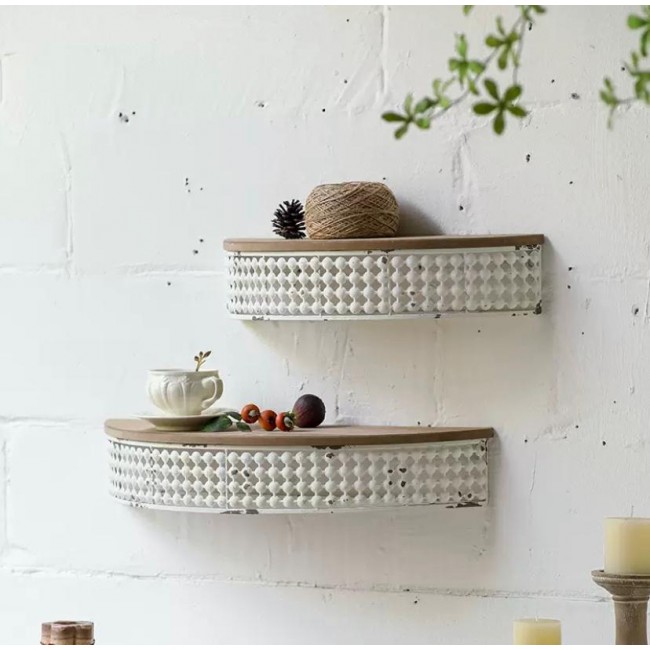 رف جداري بسطح خشب بطراز اوربي متوفر الحجمين 9245